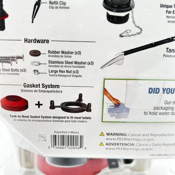 Universal Toilet Tank Repair Kit Fluidmaster Model K-400H-021 NEW - Picture 5 of 6